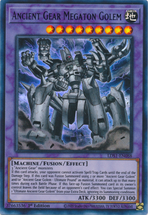 Ancient Gear Megaton Golem (Blue) [LDS1-EN088] Ultra Rare | Deep Dive Games St. Marys