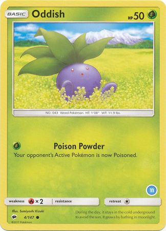 Oddish (4/147) (Deck Exclusive #11) [Sun & Moon: Trainer Kit - Alolan Ninetales] | Deep Dive Games St. Marys