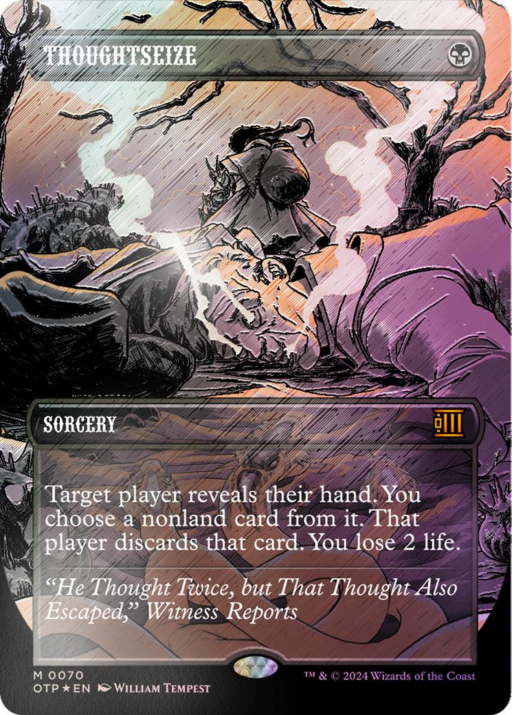 Thoughtseize (Textured Foil) [Outlaws of Thunder Junction: Breaking News] | Deep Dive Games St. Marys