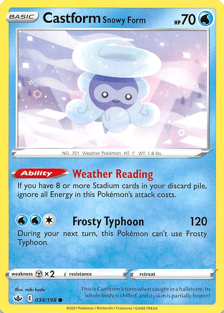 Castform Snowy Form (034/198) [Sword & Shield: Chilling Reign] | Deep Dive Games St. Marys