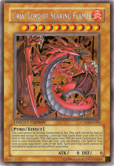 Uria, Lord of Searing Flames [CT03-EN005] Secret Rare | Deep Dive Games St. Marys