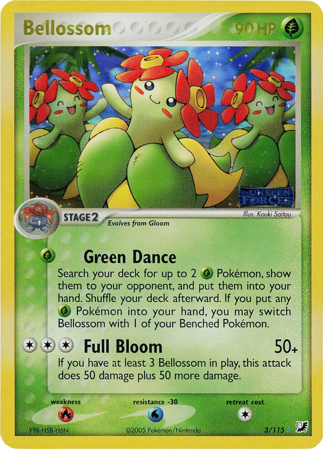 Bellossom (3/115) (Stamped) [EX: Unseen Forces] | Deep Dive Games St. Marys