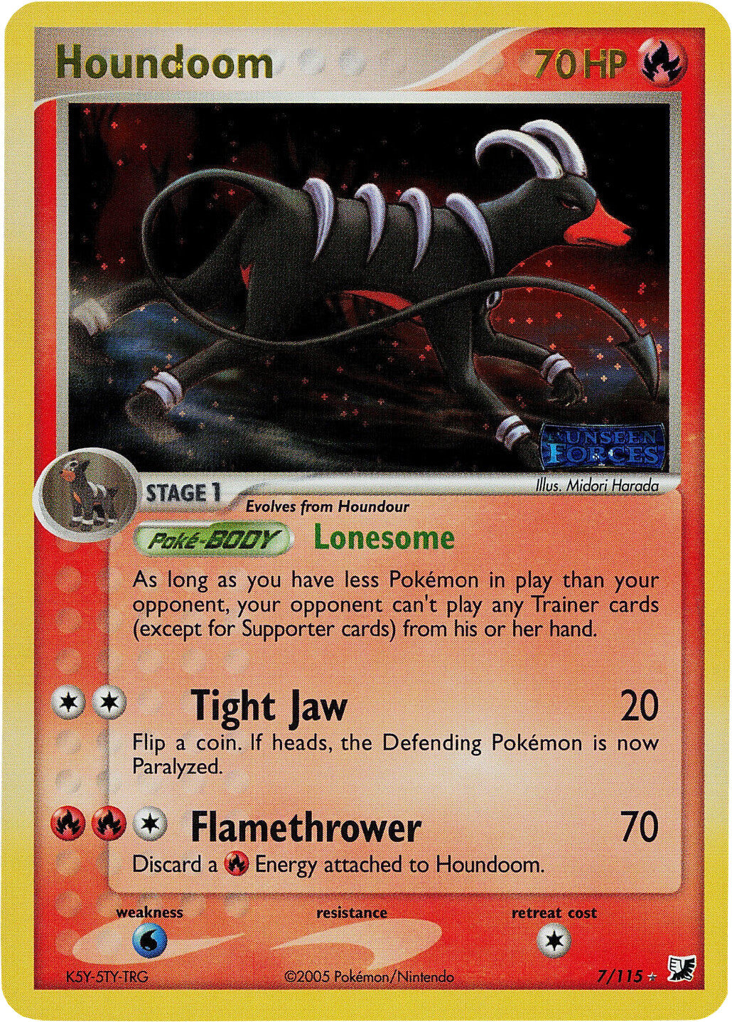 Houndoom (7/115) (Stamped) [EX: Unseen Forces] | Deep Dive Games St. Marys