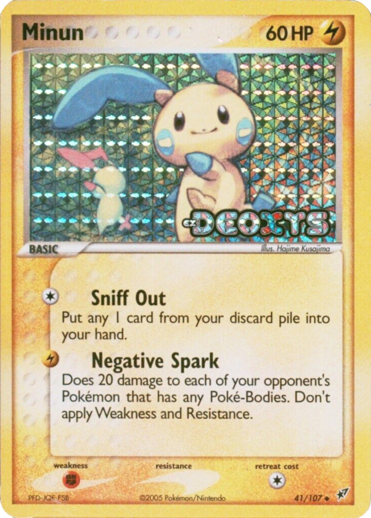 Minun (41/107) (Stamped) [EX: Deoxys] | Deep Dive Games St. Marys