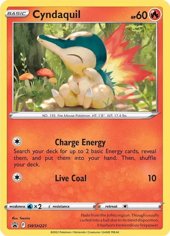 Cyndaquil (SWSH221) (Cosmos Holo) [Sword & Shield: Black Star Promos] | Deep Dive Games St. Marys