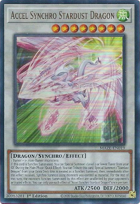 Accel Synchro Stardust Dragon [MAZE-EN019] Ultra Rare | Deep Dive Games St. Marys