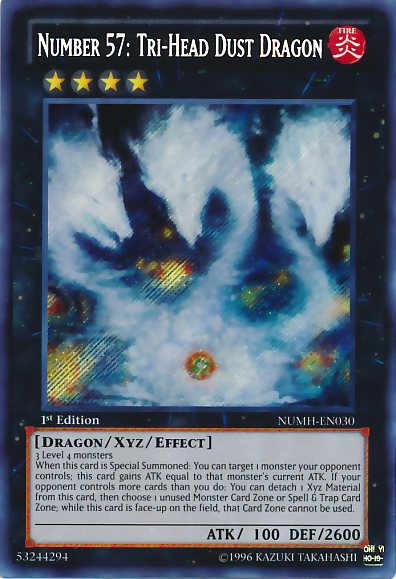 Number 57: Tri-Head Dust Dragon [NUMH-EN030] Secret Rare | Deep Dive Games St. Marys