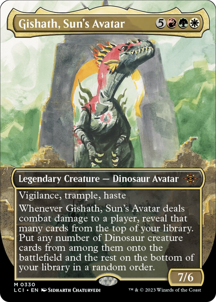 Gishath, Sun's Avatar (Borderless) [The Lost Caverns of Ixalan] | Deep Dive Games St. Marys