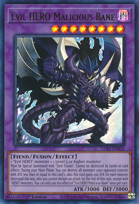 Evil HERO Malicious Bane [LDS3-EN033] Ultra Rare | Deep Dive Games St. Marys