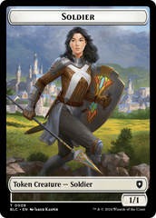 Human // Soldier Double-Sided Token [Bloomburrow Commander Tokens] | Deep Dive Games St. Marys