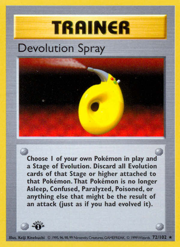 Devolution Spray (72/102) (Shadowless) [Base Set 1st Edition] | Deep Dive Games St. Marys