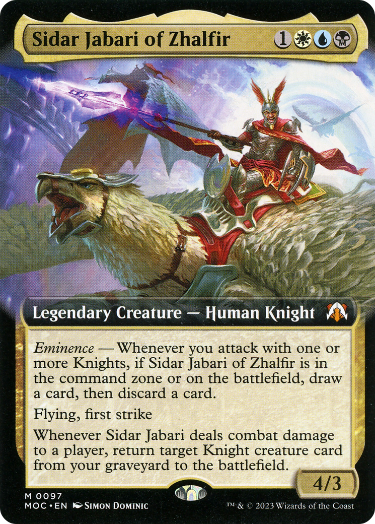 Sidar Jabari of Zhalfir (Extended Art) [March of the Machine Commander] | Deep Dive Games St. Marys