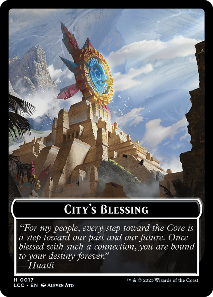 City's Blessing // Dinosaur Double-Sided Token [The Lost Caverns of Ixalan Commander Tokens] | Deep Dive Games St. Marys