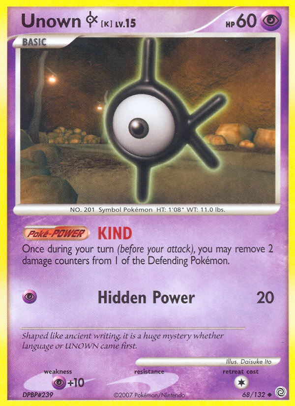 Unown K (68/132) [Diamond & Pearl: Secret Wonders] | Deep Dive Games St. Marys