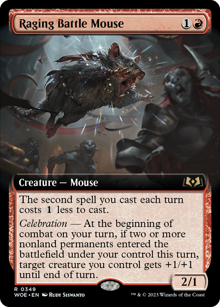 Raging Battle Mouse (Extended Art) [Wilds of Eldraine] | Deep Dive Games St. Marys