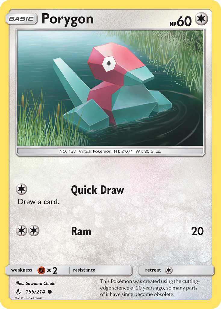 Porygon (155/214) [Sun & Moon: Unbroken Bonds] | Deep Dive Games St. Marys