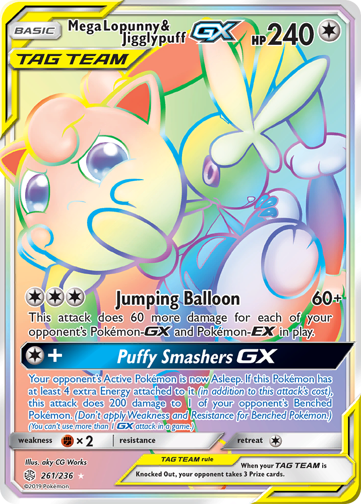 Mega Lopunny & Jigglypuff GX (261/236) [Sun & Moon: Cosmic Eclipse] | Deep Dive Games St. Marys