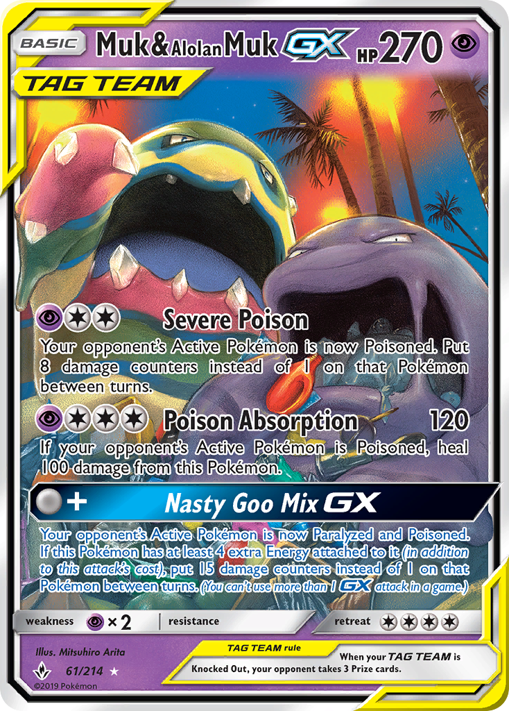 Muk & Alolan Muk GX (61/214) [Sun & Moon: Unbroken Bonds] | Deep Dive Games St. Marys