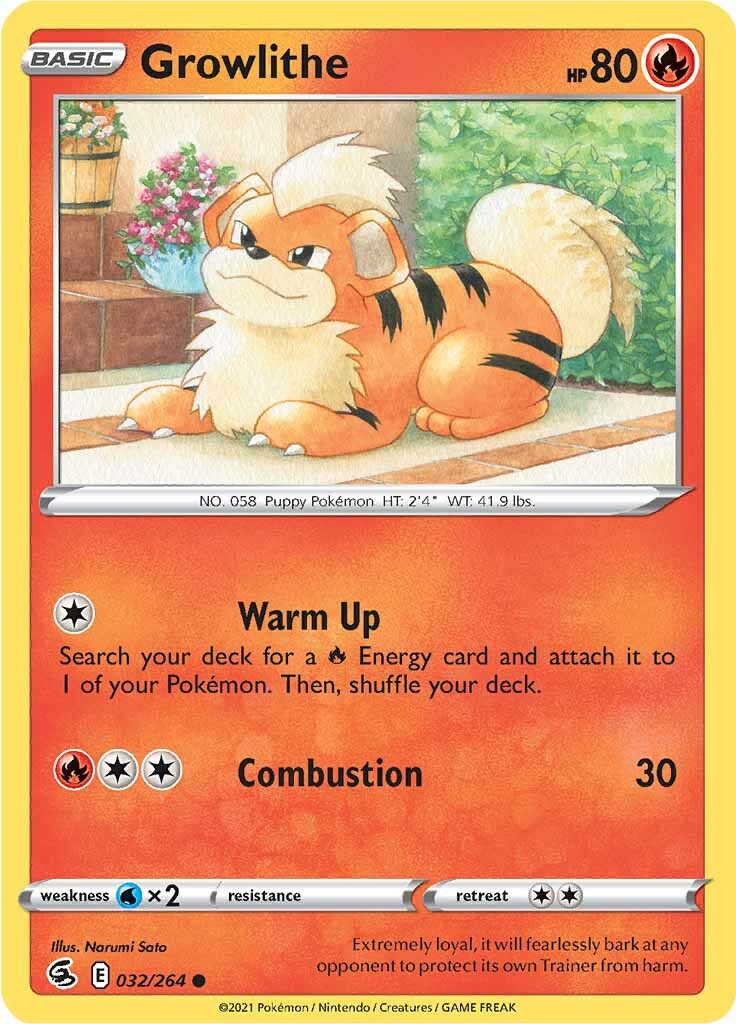 Growlithe (032/264) [Sword & Shield: Fusion Strike] | Deep Dive Games St. Marys