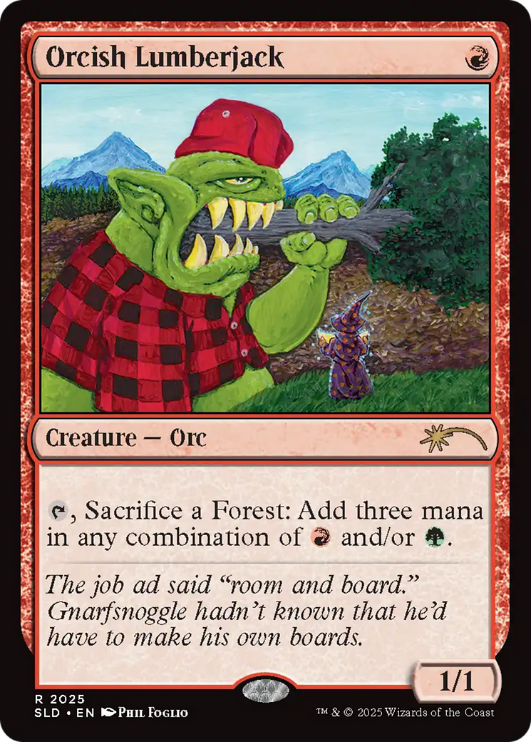 Orcish Lumberjack (2025) (Rainbow Foil) [Secret Lair Drop Series] | Deep Dive Games St. Marys