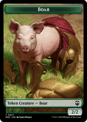 Boar (Ripple Foil) // Forest Dryad Double-Sided Token [Modern Horizons 3 Commander Tokens] | Deep Dive Games St. Marys