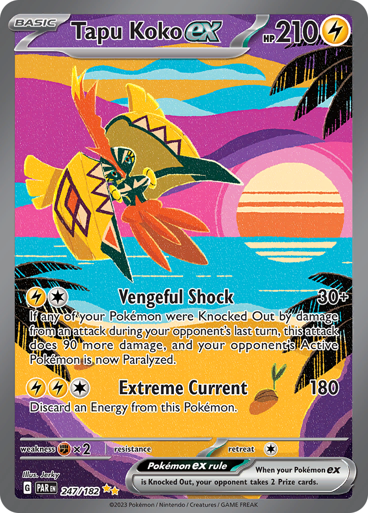 Tapu Koko ex (247/182) [Scarlet & Violet: Paradox Rift] | Deep Dive Games St. Marys