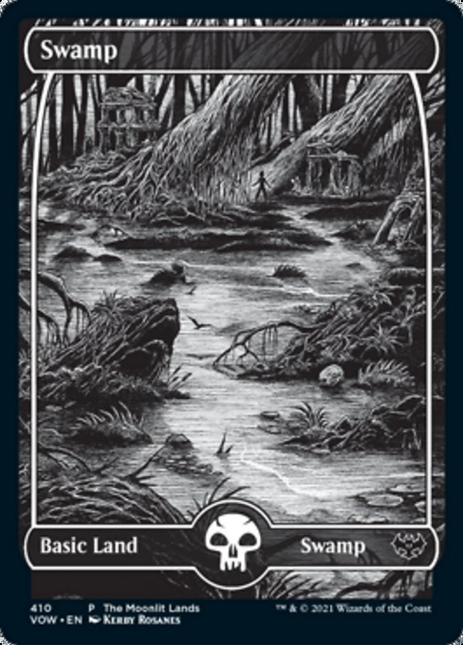 Swamp (The Moonlit Lands) (Foil Etched) [Innistrad: Crimson Vow Promos] | Deep Dive Games St. Marys