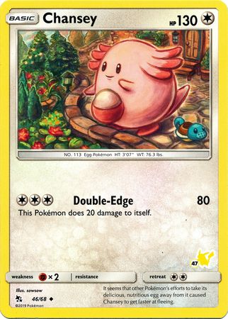 Chansey (46/68) (Pikachu Stamp #47) [Battle Academy 2020] | Deep Dive Games St. Marys