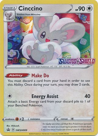 Cinccino (SWSH009) (Staff Prerelease Promo) [Sword & Shield: Black Star Promos] | Deep Dive Games St. Marys