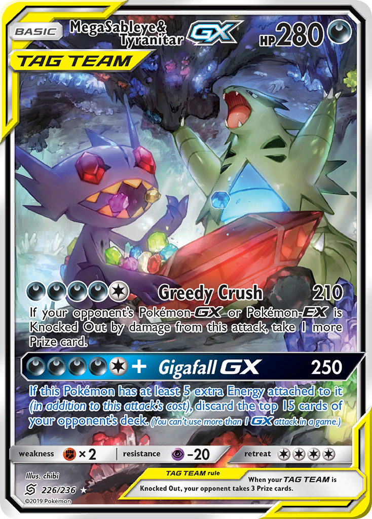 Mega Sableye & Tyranitar GX (226/236) [Sun & Moon: Unified Minds] | Deep Dive Games St. Marys