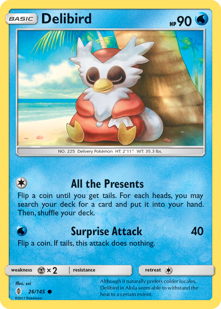 Delibird (26/145) [Sun & Moon: Guardians Rising] | Deep Dive Games St. Marys