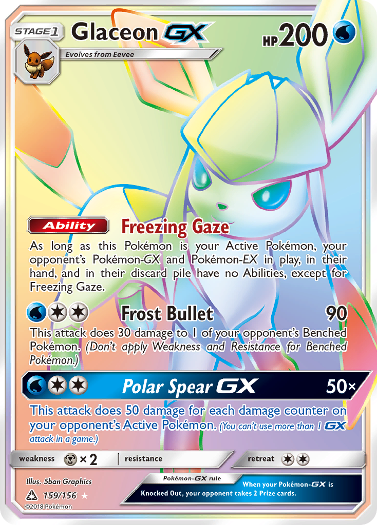 Glaceon GX (159/156) [Sun & Moon: Ultra Prism] | Deep Dive Games St. Marys