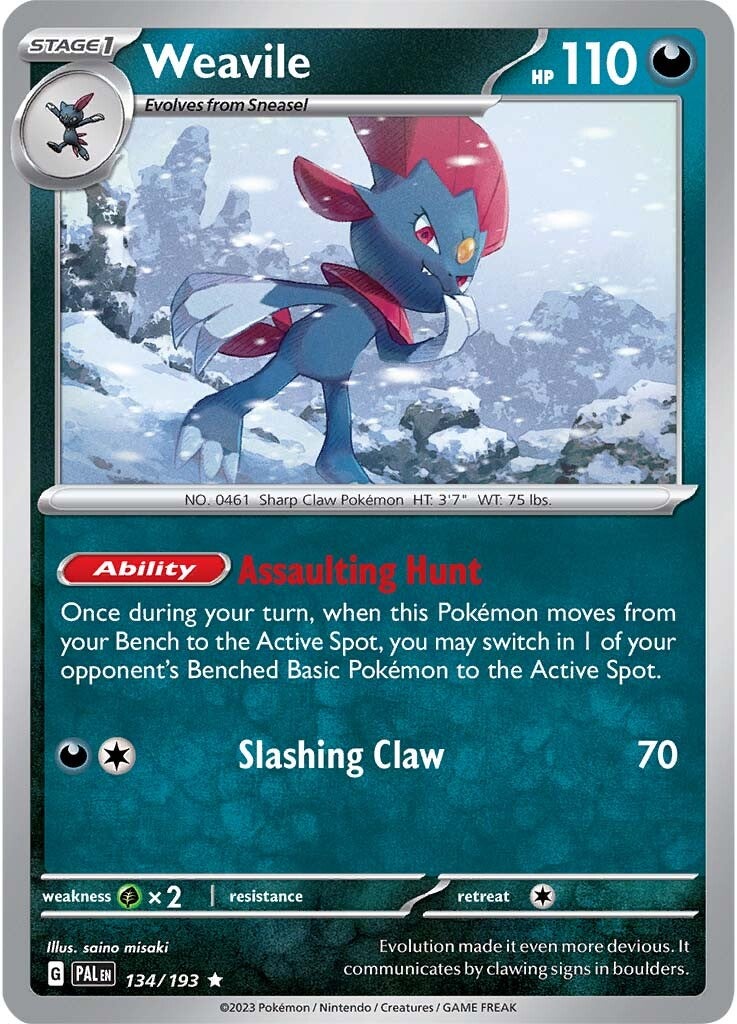 Weavile (134/193) [Scarlet & Violet: Paldea Evolved] | Deep Dive Games St. Marys