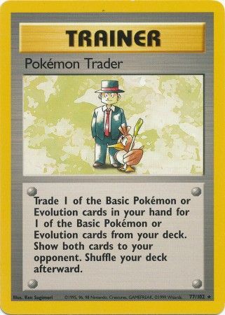 Pokemon Trader (77/102) [Base Set Unlimited] | Deep Dive Games St. Marys