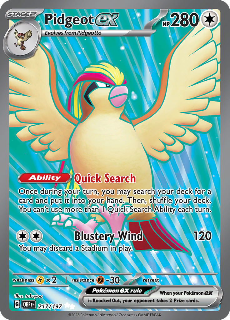 Pidgeot ex (217/197) [Scarlet & Violet: Obsidian Flames] | Deep Dive Games St. Marys