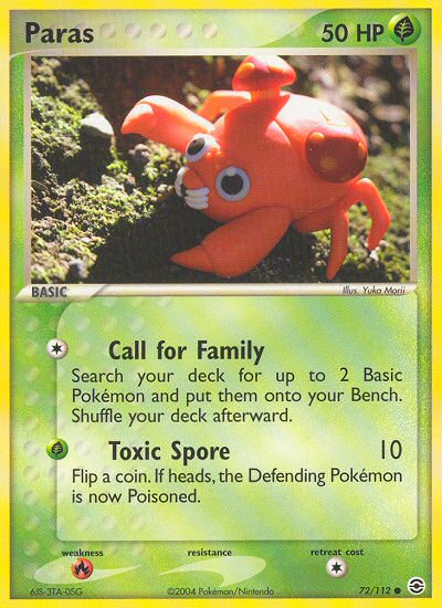 Paras (72/112) [EX: FireRed & LeafGreen] | Deep Dive Games St. Marys