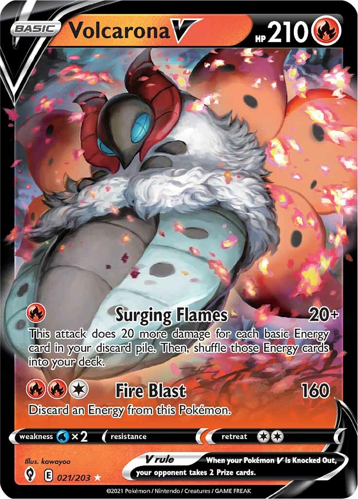 Volcarona V (021/203) [Sword & Shield: Evolving Skies] | Deep Dive Games St. Marys