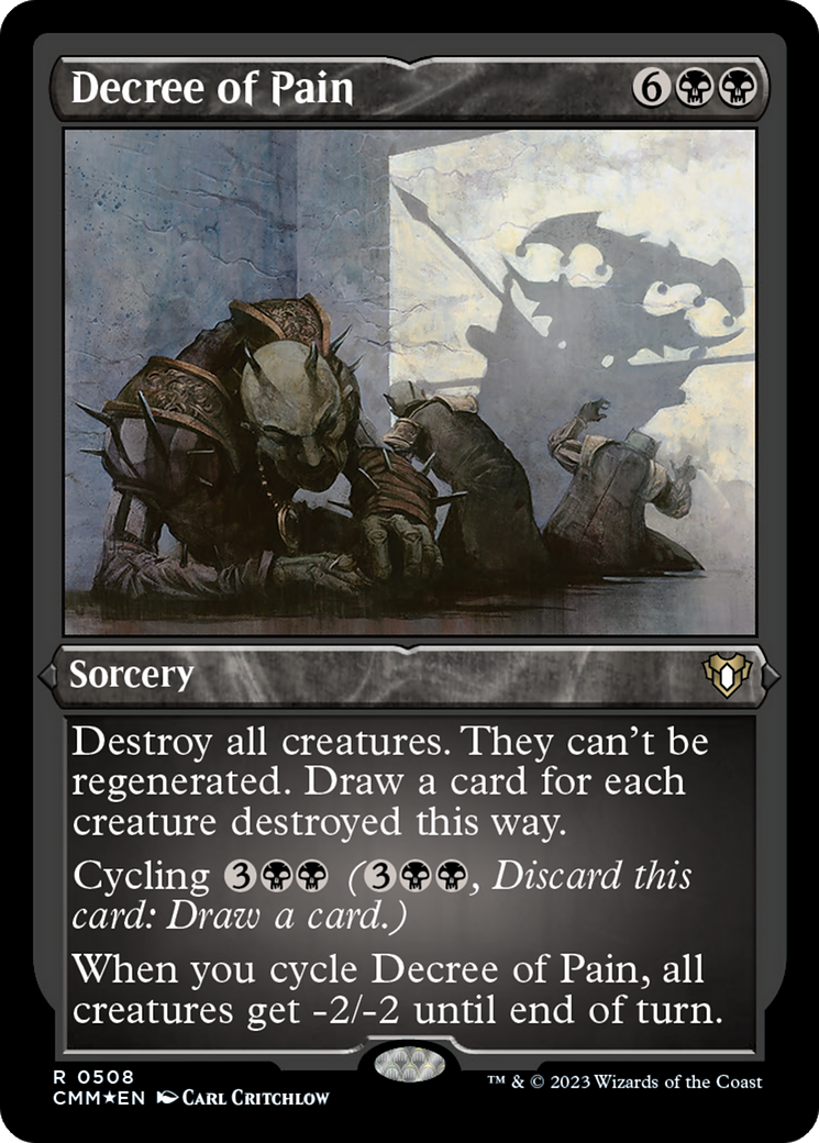 Decree of Pain (Foil Etched) [Commander Masters] | Deep Dive Games St. Marys