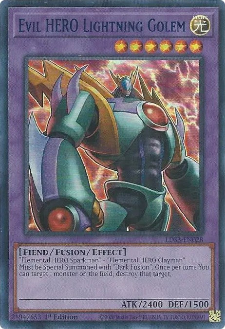 Evil HERO Lightning Golem (Blue) [LDS3-EN028] Ultra Rare | Deep Dive Games St. Marys