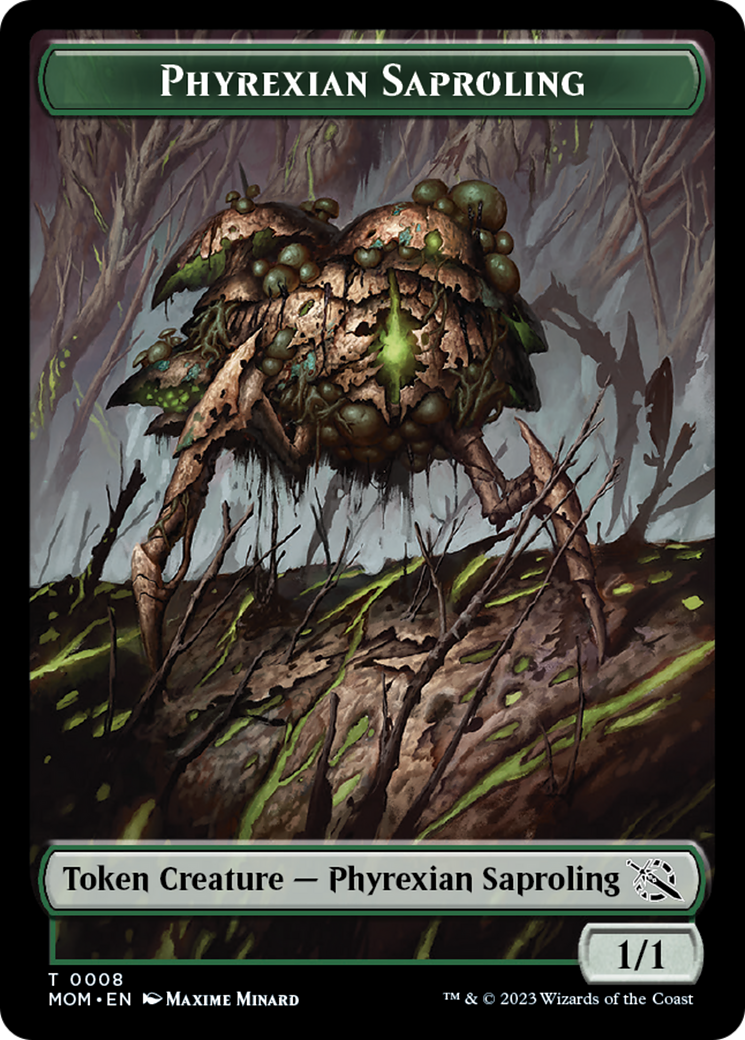 Warrior // Phyrexian Saproling Double-Sided Token [March of the Machine Tokens] | Deep Dive Games St. Marys