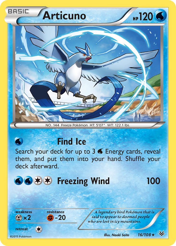 Articuno (16/108) (Theme Deck Exclusive) [XY: Roaring Skies] | Deep Dive Games St. Marys