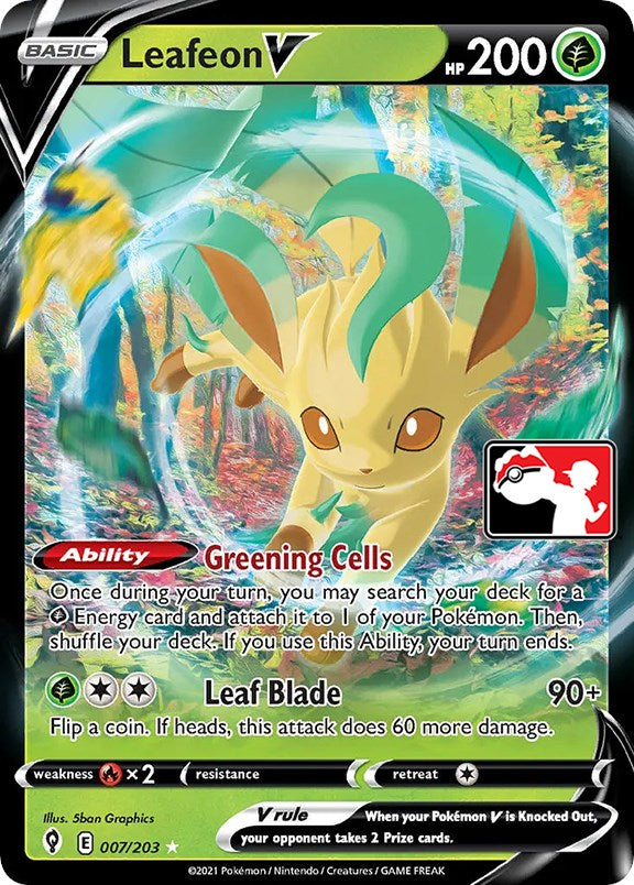 Leafeon V (007/203) [Prize Pack Series One] | Deep Dive Games St. Marys