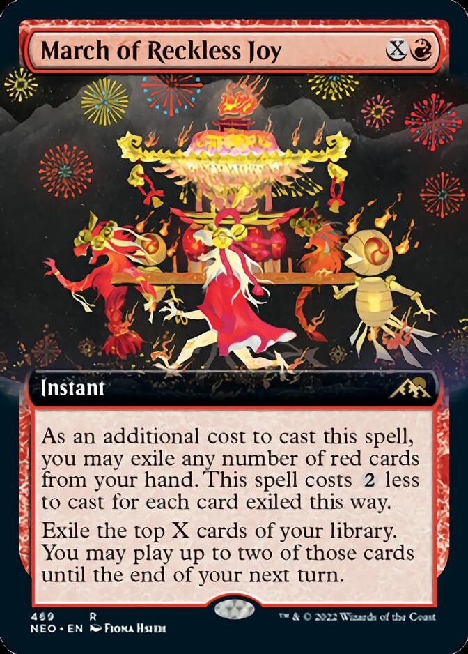 March of Reckless Joy (Extended Art) [Kamigawa: Neon Dynasty] | Deep Dive Games St. Marys