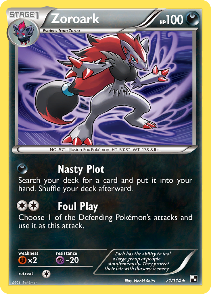 Zoroark (71/114) (Theme Deck Exclusive) [Black & White: Base Set] | Deep Dive Games St. Marys