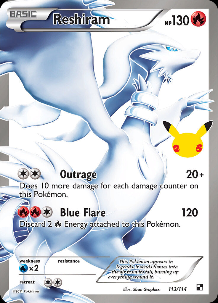 Reshiram (113/114) [Celebrations: 25th Anniversary - Classic Collection] | Deep Dive Games St. Marys