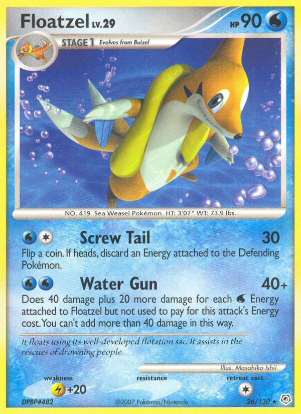 Floatzel (26/130) [Diamond & Pearl: Base Set] | Deep Dive Games St. Marys