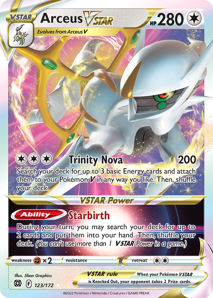 Arceus VSTAR (123/172) (Metal Card) [Sword & Shield: Brilliant Stars] | Deep Dive Games St. Marys