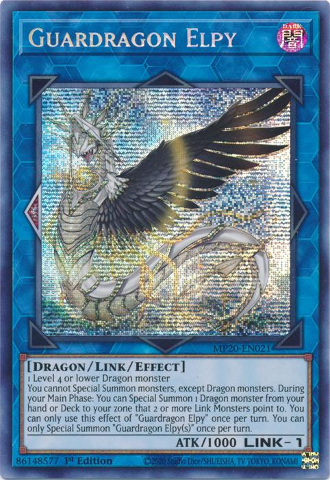 Guardragon Elpy [MP20-EN021] Prismatic Secret Rare | Deep Dive Games St. Marys