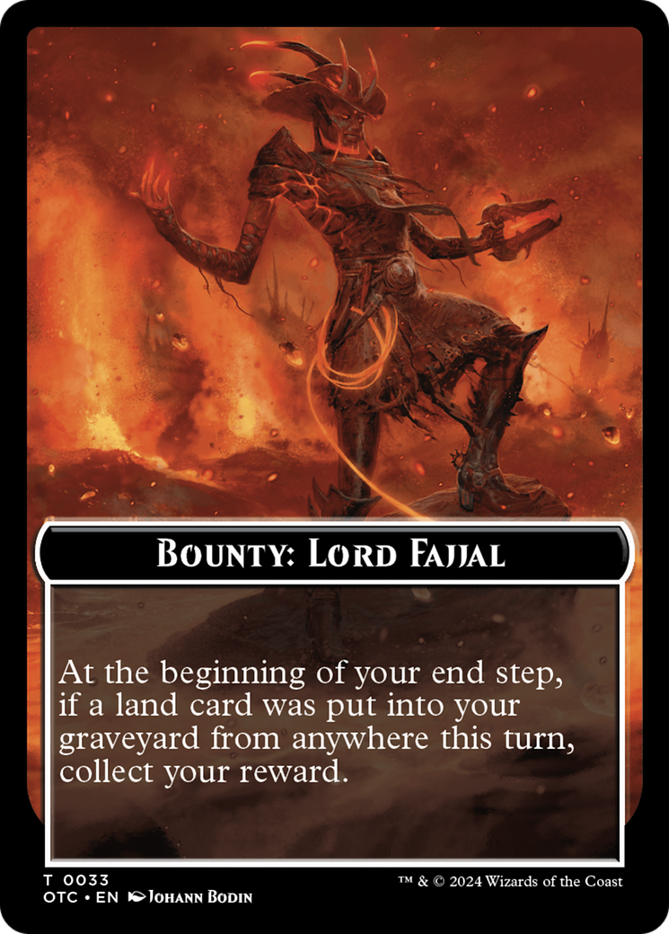 Bounty: Lord Fajjal // Bounty Rules Double-Sided Token [Outlaws of Thunder Junction Commander Tokens] | Deep Dive Games St. Marys