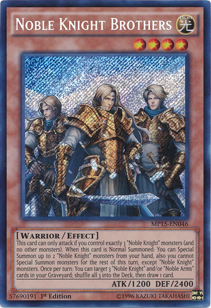 Noble Knight Brothers [MP15-EN046] Secret Rare | Deep Dive Games St. Marys